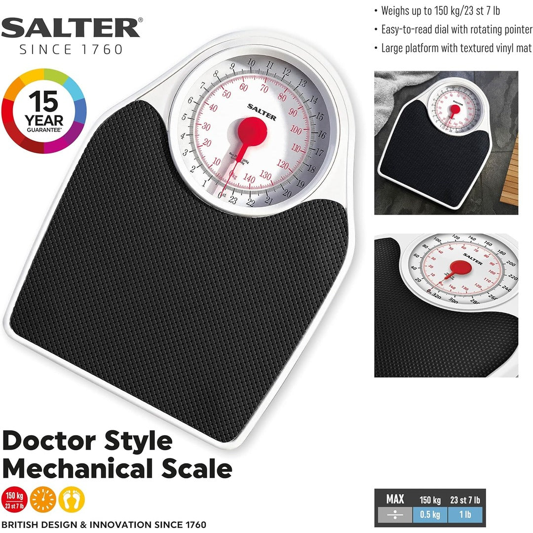 Salter 145BKDR | Doctor Style Bathroom Scale – Mechanical | 150KG Capacity | SA-1506